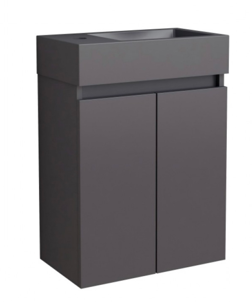 Inter Ceramic Compacte badkamerkast Mat zwart met wastafel 4242MB