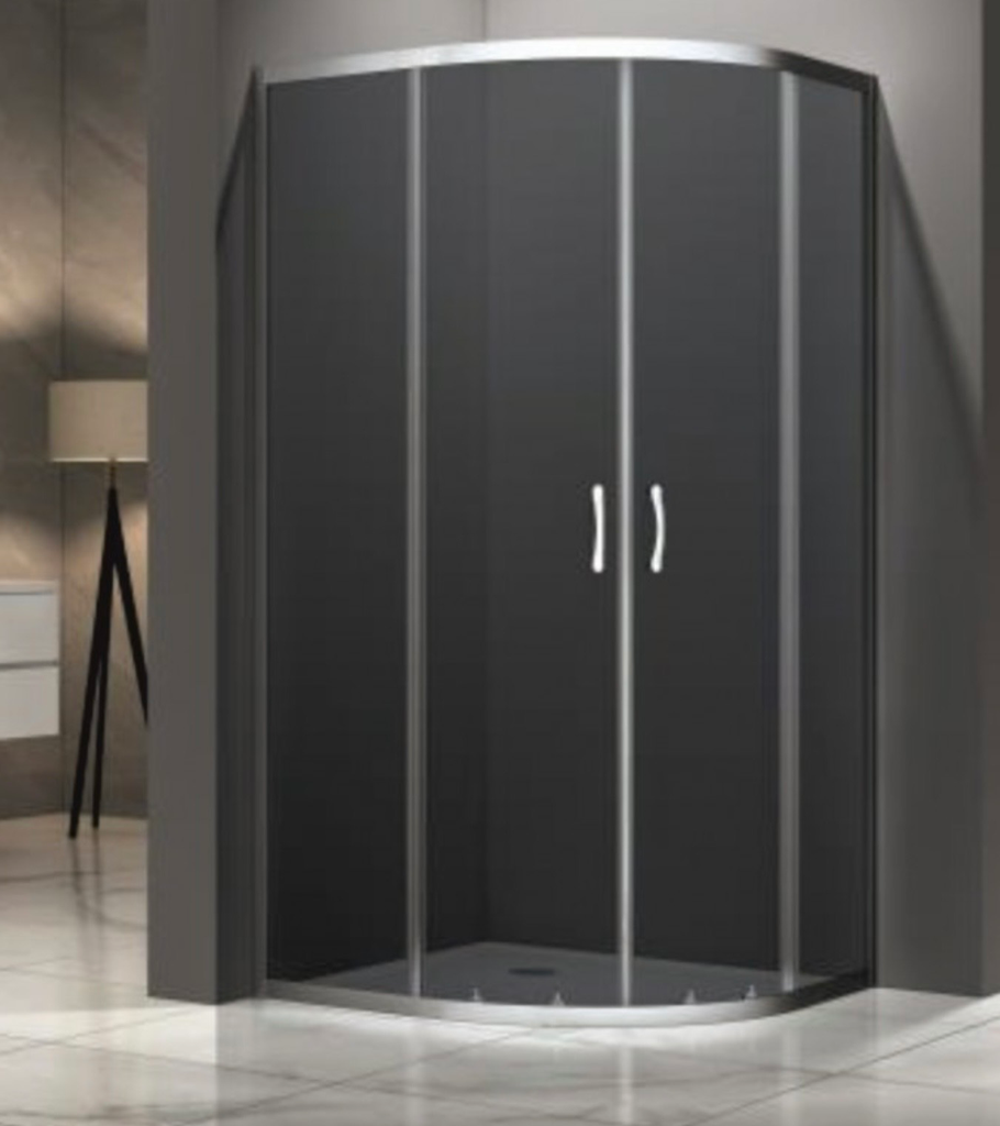 Inter Ceramic Douche cabine 90*90*180 New Black. Halfrond      ICS-285GS