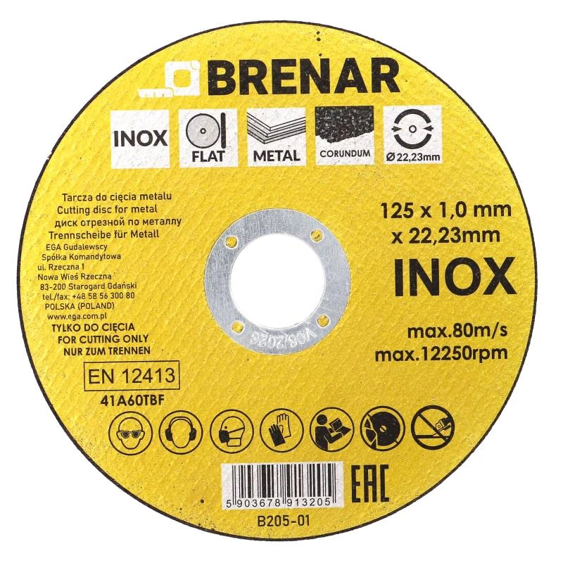BRENAR INOX metaalslijpschijf 125x1mm B205-01