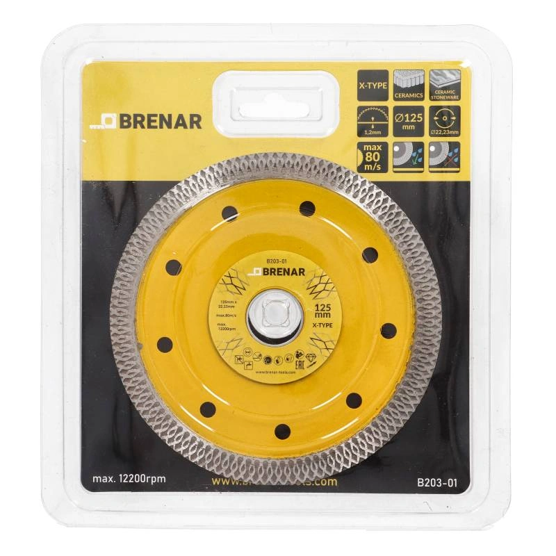 BRENAR diamantschijf X-TYPE 125x22,23x1,2 mm B203-01