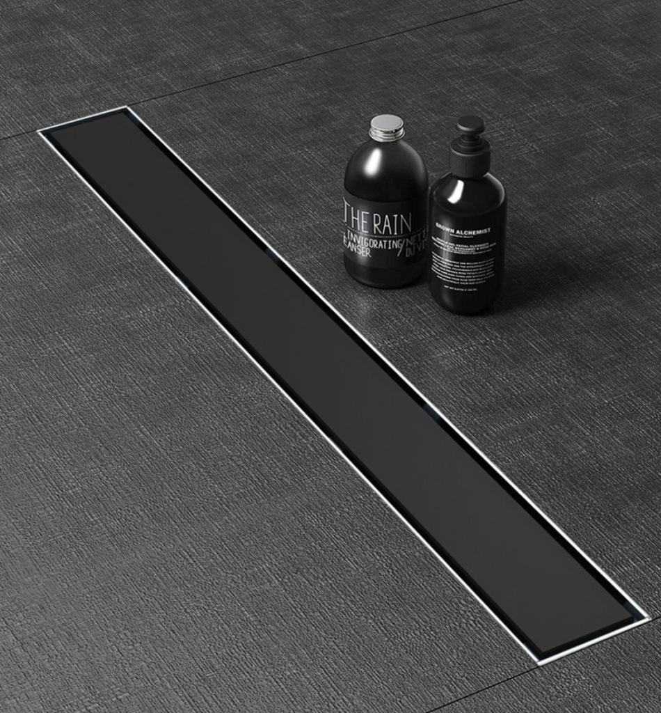 Inter Ceramic Douchegoten Mat BLACK "Magnet Dry" & Wet siphon ICD-50026B 50cm