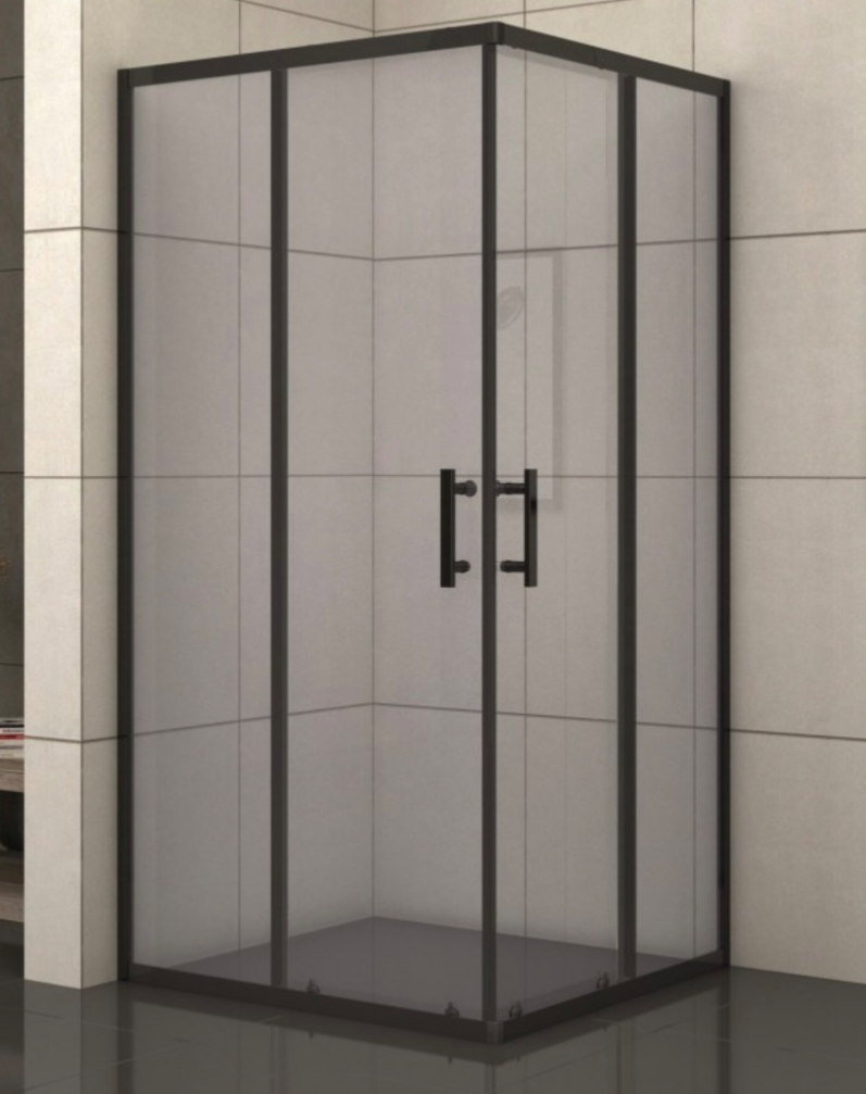 Inter Ceramic Douche cabine 90*90*180 New Black.  Hoek.                      ICS-275GS/90