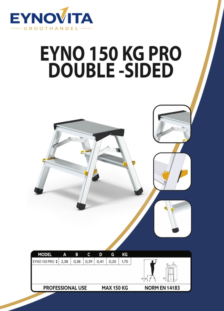 EYNO Ladder 150kg PRO ALU Double-sided 2x2