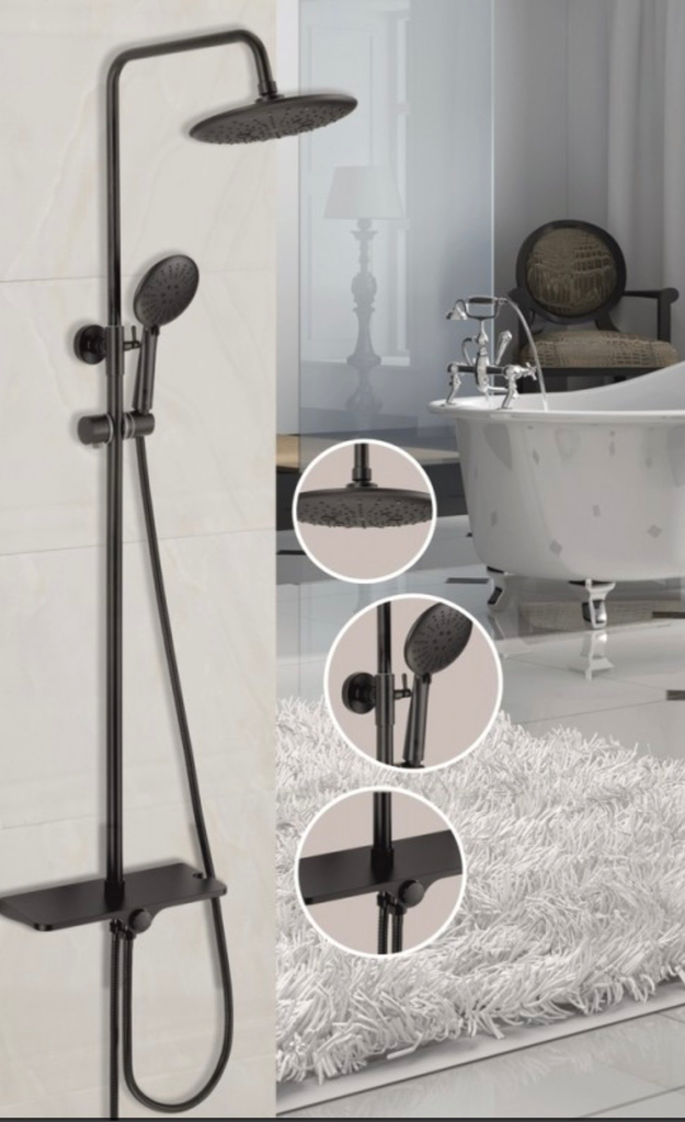 Inter Ceramic Doucheset zonder kraan "SENSIO"Black ICT - 6106